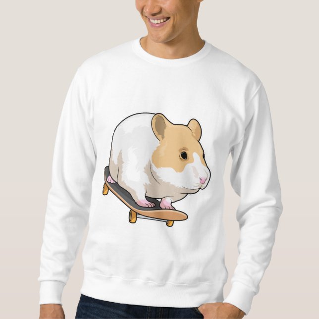 Hamster Skater Skateboard Sweatshirt (Vorderseite)