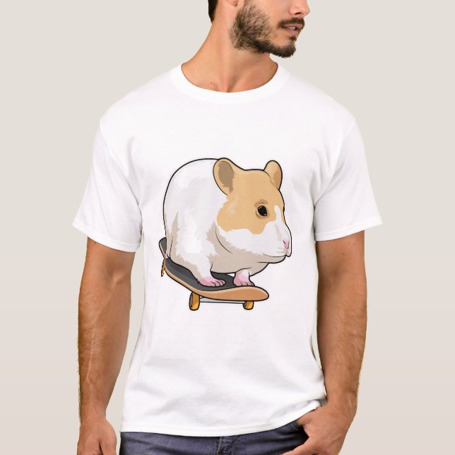 Hamster Skater Skateboard T-Shirt (Vorderseite)
