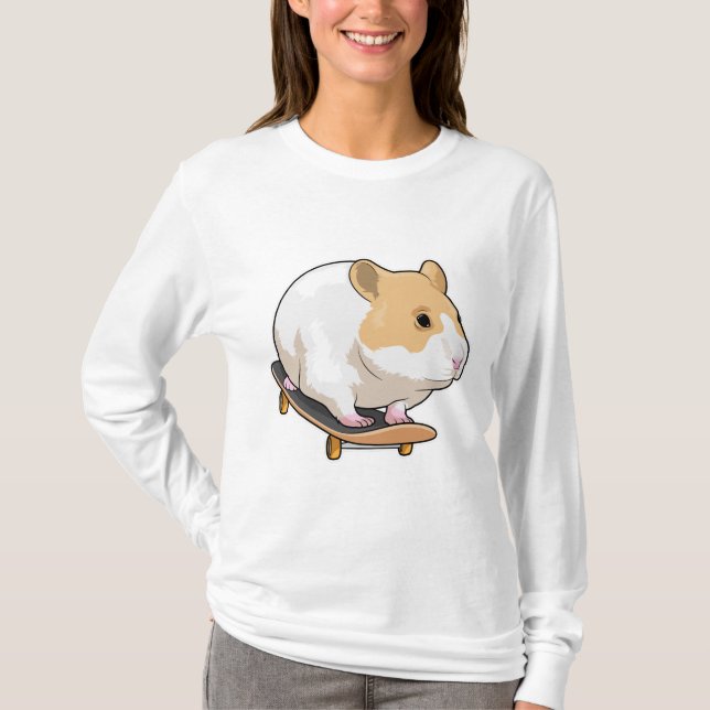 Hamster Skater Skateboard T-Shirt (Vorderseite)