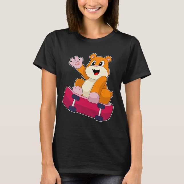 Hamster Skater Skateboard T-Shirt (Vorderseite)