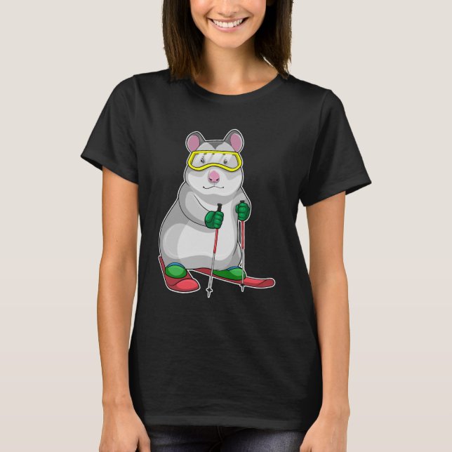 Hamster Skier Ski T-Shirt (Vorderseite)