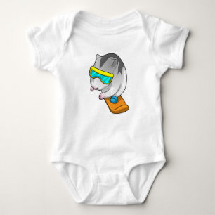 Hamster Snowboarder Snowboard Baby Strampler