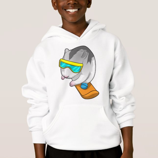 Hamster Snowboarder Snowboard Hoodie (Vorderseite)
