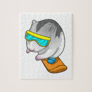 Hamster Snowboarder Snowboard Puzzle