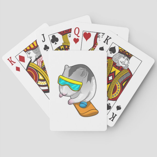 Hamster Snowboarder Snowboard Spielkarten (Rückseite)