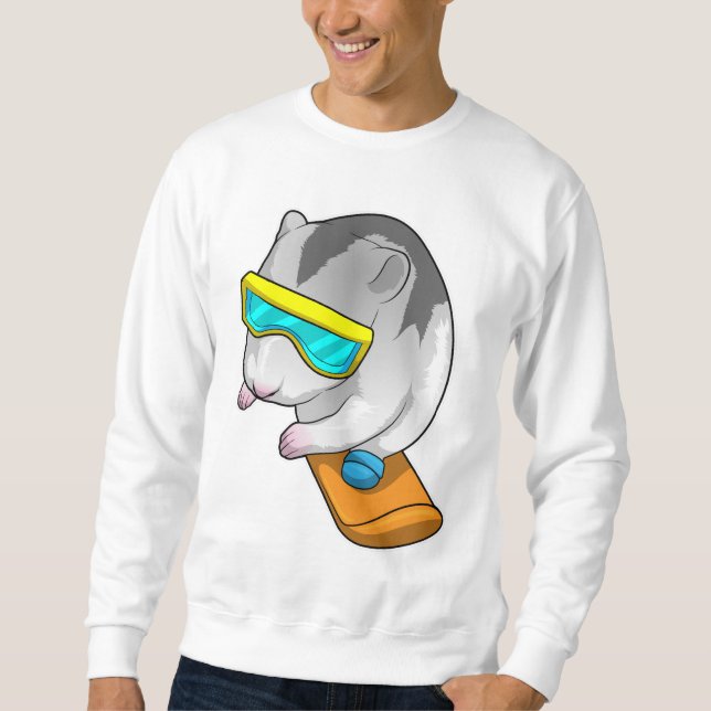 Hamster Snowboarder Snowboard Sweatshirt (Vorderseite)