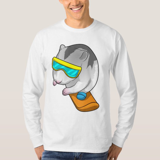 Hamster Snowboarder Snowboard T-Shirt (Vorderseite)