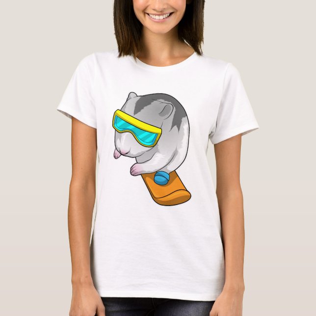 Hamster Snowboarder Snowboard T-Shirt (Vorderseite)