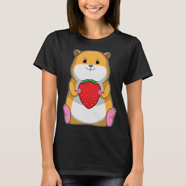 Hamster Strawberry Frucht T-Shirt (Vorderseite)