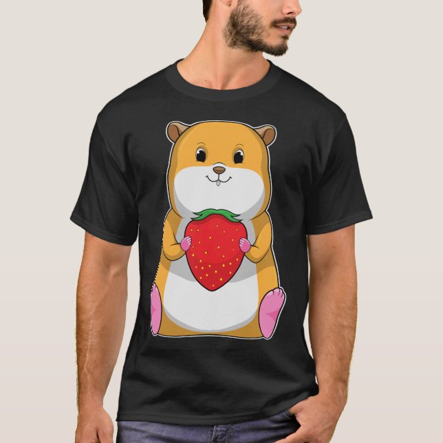 Hamster Strawberry Frucht T-Shirt (Vorderseite)