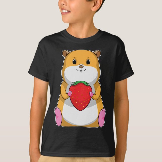 Hamster Strawberry Frucht T-Shirt (Vorderseite)