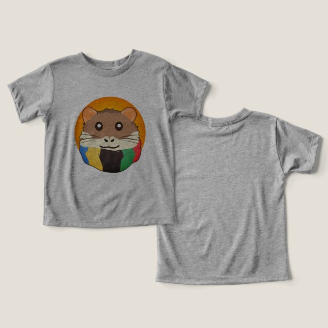 Hamster 🐹 Süße Tier mit bunt gestreiftem Schal (Design Vorderseite & Rückseite)