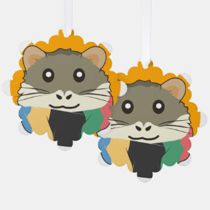 Hamster 🐹 Süße Tier mit bunt gestreiftem Schal Ornament Karte