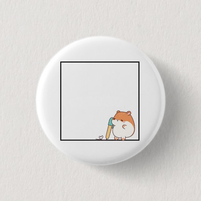 Hamster, süßes Hamster-Thema Button (Vorderseite)
