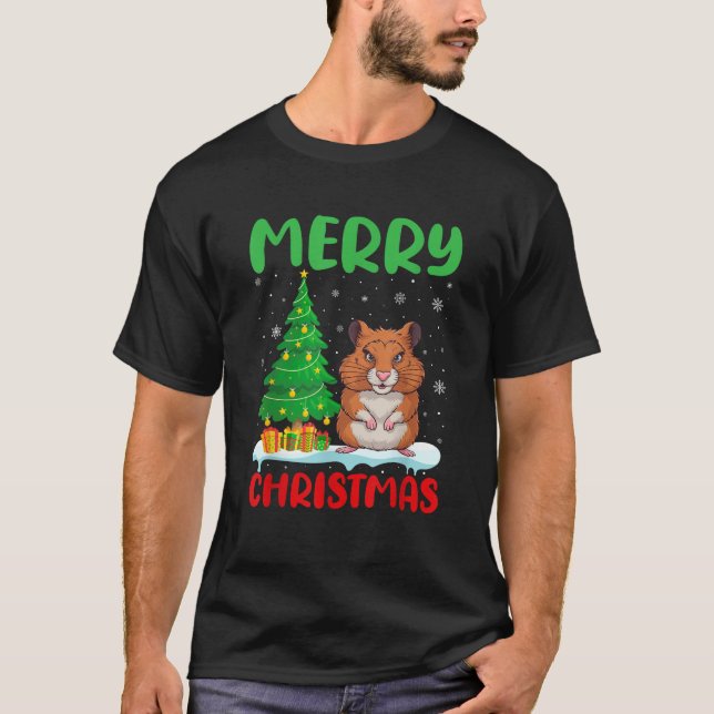 Hamster Tree Xmas Sweater Männer Frauen hässliche  T-Shirt (Vorderseite)