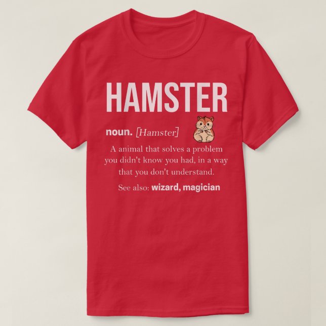 Hamster Tshirt Pet Rodent Guinea Pig Zwarf2622 (Design vorne)