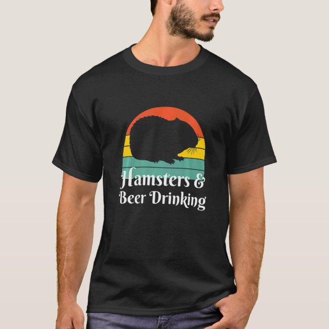 Hamster und Bier trinken T-Shirt (Vorderseite)