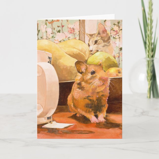 Hamster und Cat Blank Card Karte (Vorderseite)