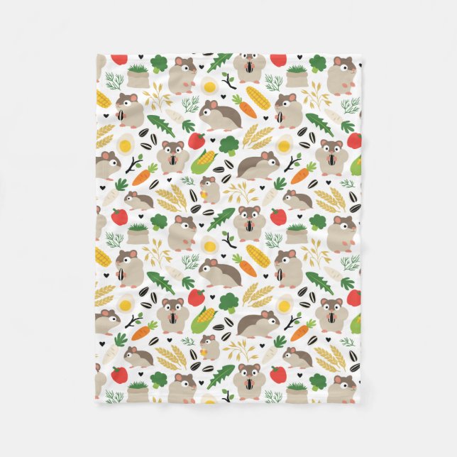 Hamster und ihre Leckereien Fleecedecke (Vorderseite)