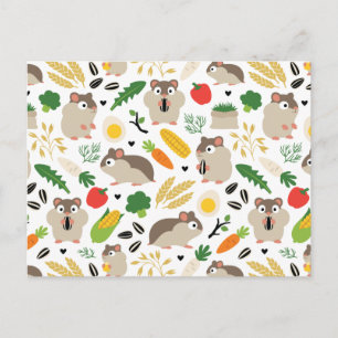 Hamster und ihre Leckereien Postkarte