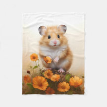 Hamster unter orangen Blume