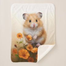Hamster unter orangen Blume