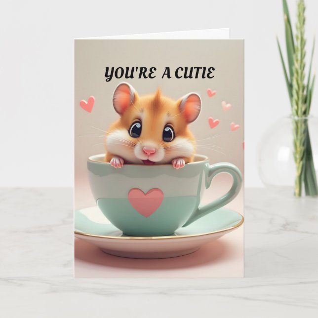 Hamster Valentinstagskarte Karte (Vorderseite)