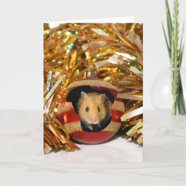 Hamster-Weihnachten Feiertagskarte (Vorderseite)