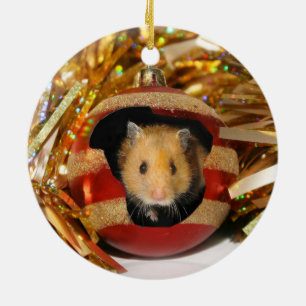 Hamster-Weihnachten Keramikornament