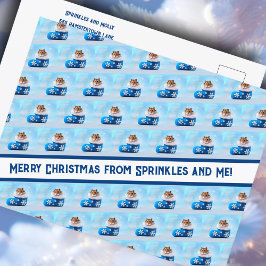 Hamster Weihnachts-Strumpf Foto Collage Feiertagspostkarte