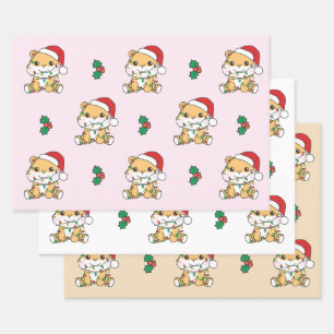 Hamster Weihnachts-Wintertiere Holiday Hamsters Geschenkpapier Set