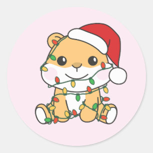 Hamster Weihnachts-Wintertiere Holiday Hamsters Runder Aufkleber