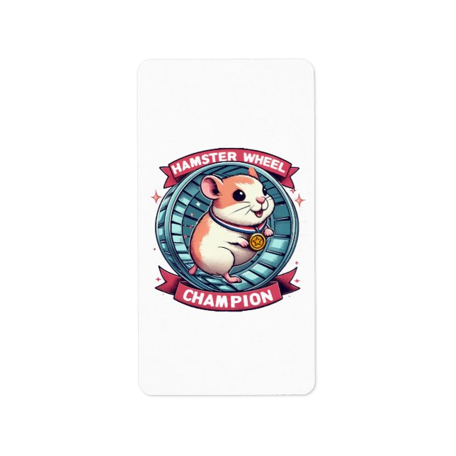 Hamster Wheel Champion Adressaufkleber (Vorne)