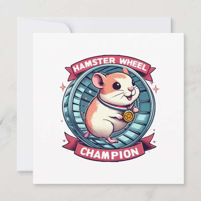 Hamster Wheel Champion Einladung (Vorderseite)
