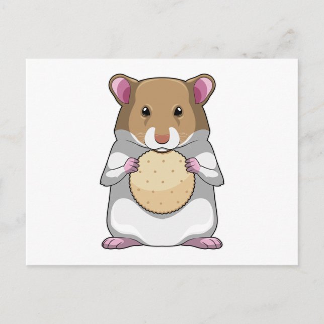 Hamster with Biscuit Postkarte (Vorderseite)