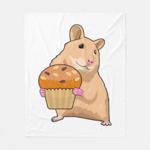 Hamster with Muffin Fleecedecke
