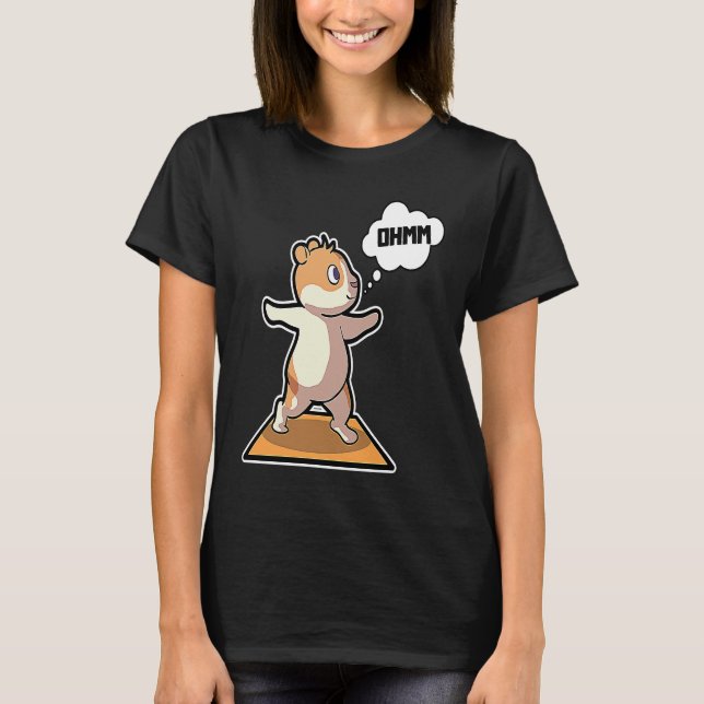 Hamster Yoga Poses Sport Gymnastics Ohm Heartbeat  T-Shirt (Vorderseite)