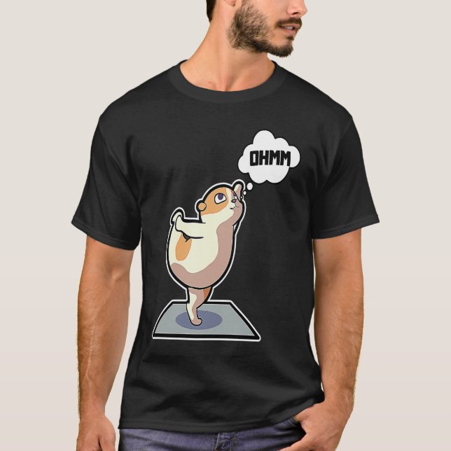 Hamster Yoga Poses Sport Gymnastics Ohm Heartbeat  T-Shirt (Vorderseite)