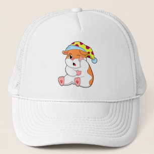 Hamster zum Schlafen mit Schlafmütze Truckerkappe
