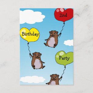 Hamsterballone, 2. Geburtstags-Party Einladung