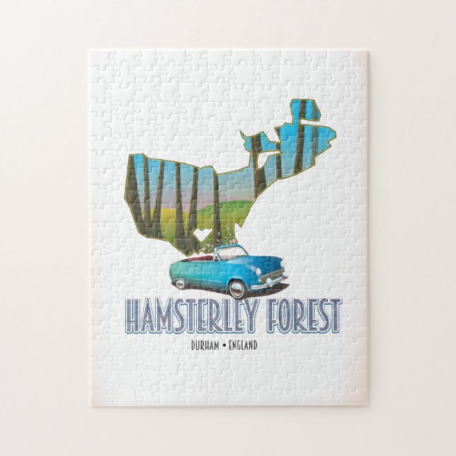 Hamsterley Forest Durham England Karte Puzzle (Vertikal)