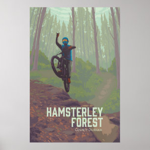 Hamsterley Forest Mountainbike-Reiseplakat Poster