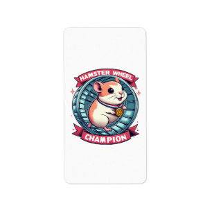 Hamsterrad-Champion Adressaufkleber