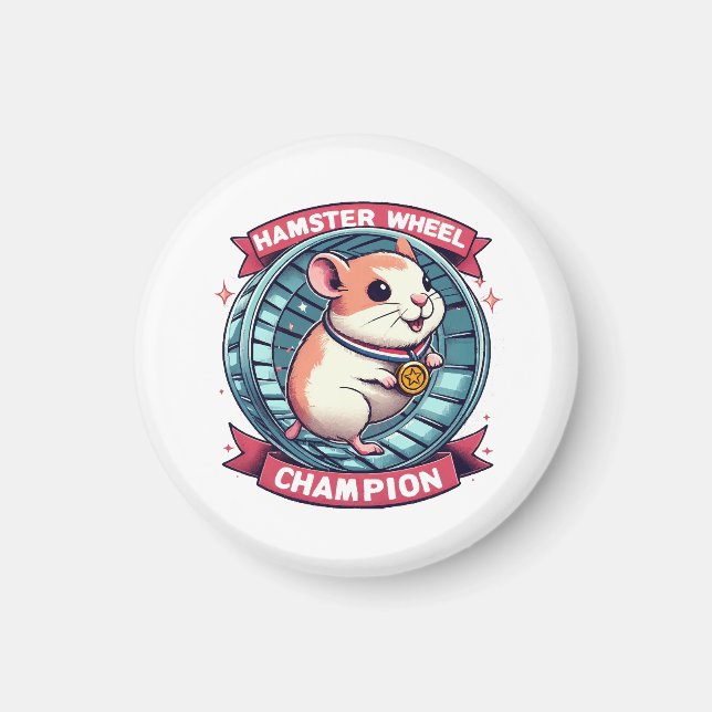 Hamsterrad-Champion Magnet (Vorne)