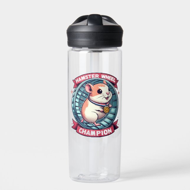 Hamsterrad-Champion Trinkflasche (Vorderseite)