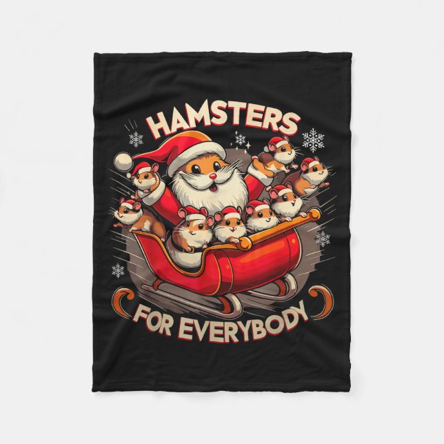 Hamsters For Everybody Christmas Pajamas Hamster K Fleecedecke (Vorderseite)