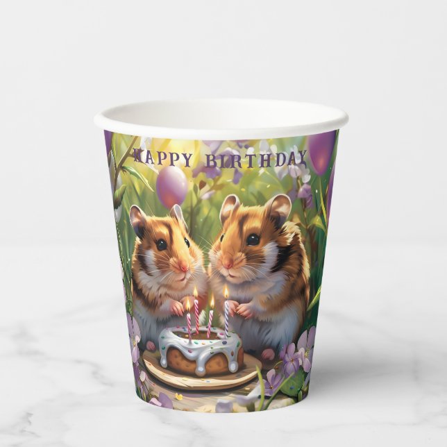Hamsters Geburtstagsparty Geburtstag Pappbecher (Vorderseite)