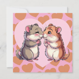 Hamsters Küssen Valentinstag Herz-Liebe Karte