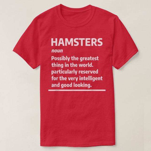 Hamsters Noun Definition Guinea Pig Hamster Lover T-Shirt (Design vorne)