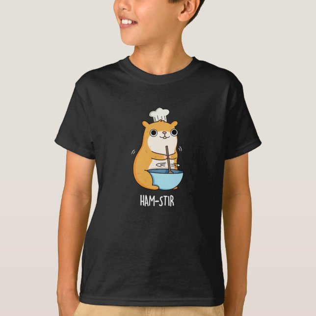 Hamstir Funny Hamster Pun Dark BG T-Shirt (Vorderseite)